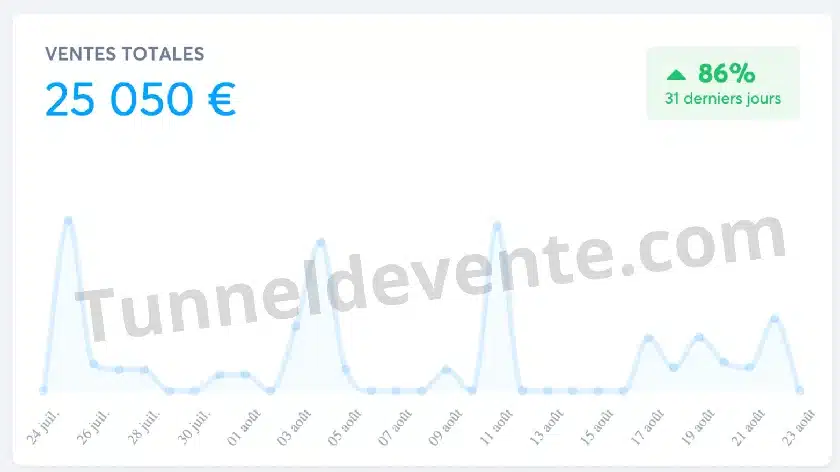 25 050 € générés en 1 mois (niche prestataire de services)
