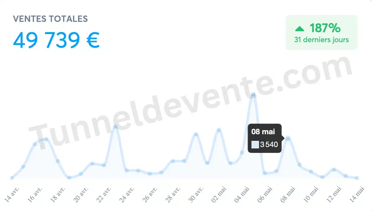 49 739 € générés en 1 mois — niche formation en ligne